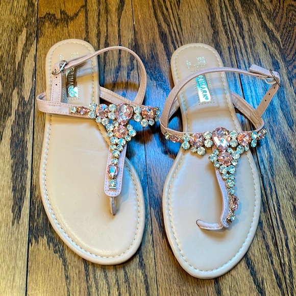 Primark jeweled sandals flat like new - Picture 2 of 4